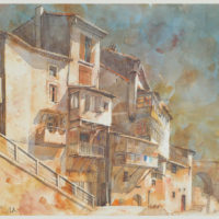 Bédarieux1, Aquarell Buntstift